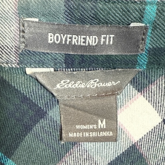 EDDIE BAUER BOYFRIEND FIT FLANNEL SHIRT - WOMEN'S Medium - Picture 4 of 5